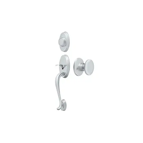 Port Royal Riversdale Handleset With Flat Round Knob Dummy Bright Chrome