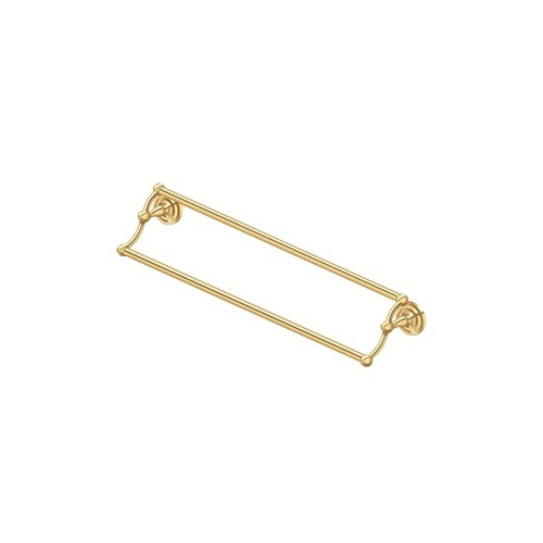 24" Center To Center R-Series Bathroom Towel Bar Double Lifetime Polished Brass