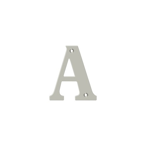 4" Height Residential House Letter Letter A Satin Nickel - pack of 10