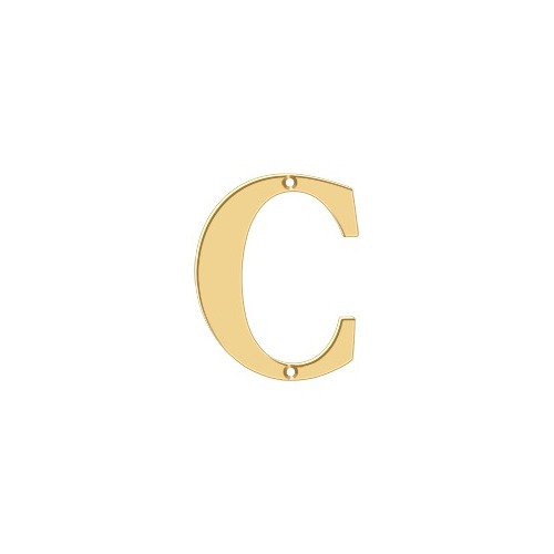 4" Height Residential House Letter Letter C Lifetime Polished Brass - pack of 10