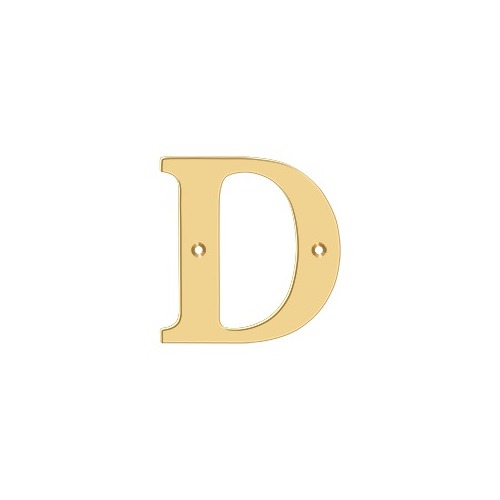 4" Height Residential House Letter Letter D Lifetime Polished Brass