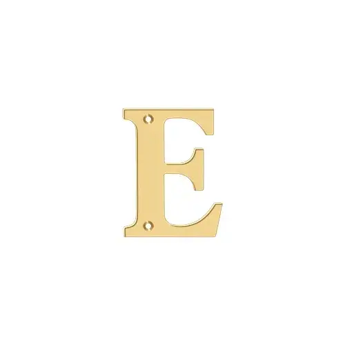 4" Height Residential House Letter Letter E Lifetime Polished Brass