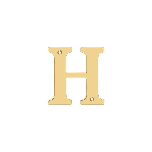 4" Height Residential House Letter Letter H Lifetime Polished Brass - pack of 10