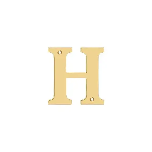 4" Height Residential House Letter Letter H Lifetime Polished Brass