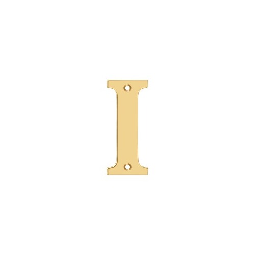 4" Height Residential House Letter Letter I Lifetime Polished Brass