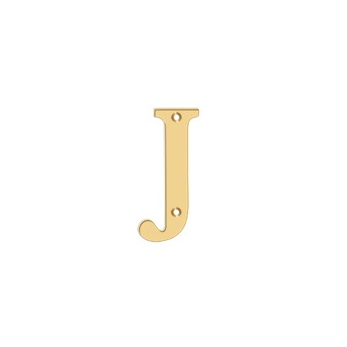 4" Height Residential House Letter Letter J Lifetime Polished Brass