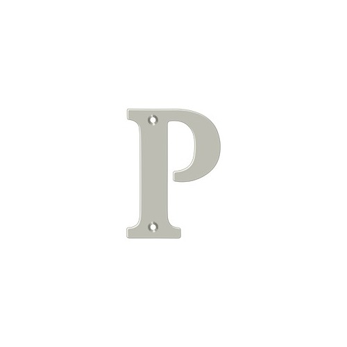 4" Height Residential House Letter Letter P Brushed Nickel