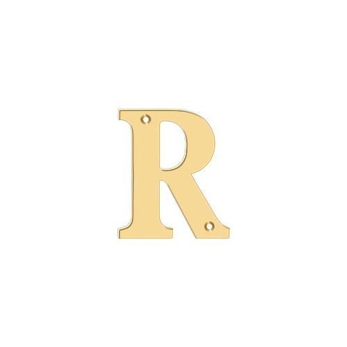 4" Height Residential House Letter Letter R Lifetime Polished Brass