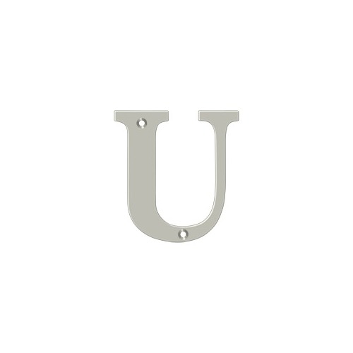 4" Height Residential House Letter Letter U Brushed Nickel