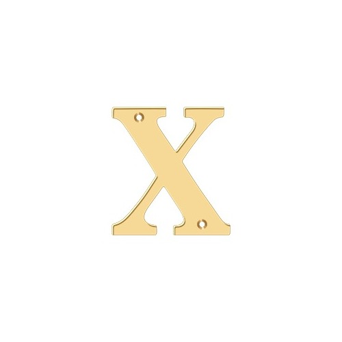 4" Height Residential House Letter Letter X Lifetime Polished Brass