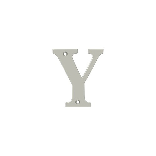 4" Height Residential House Letter Letter Y Brushed Nickel