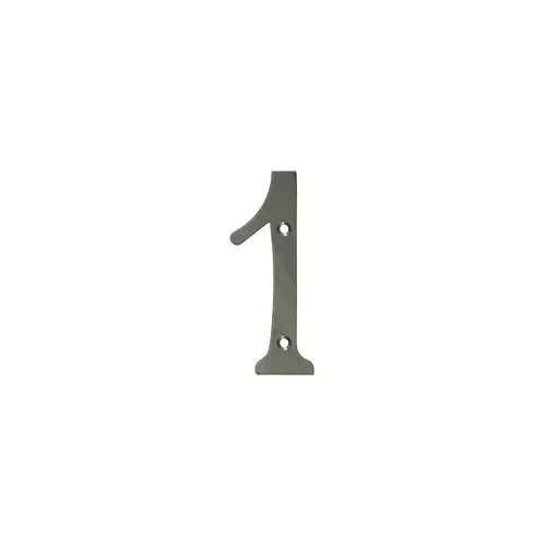 4" Height Residential House Number Number 1 Antique Nickel - pack of 10