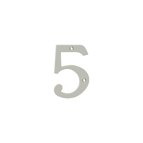 4" Height Residential House Number Number 5 Satin Nickel