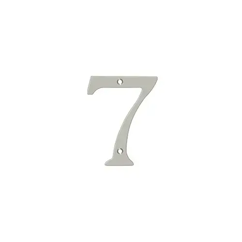 4" Height Residential House Number Number 7 Satin Nickel