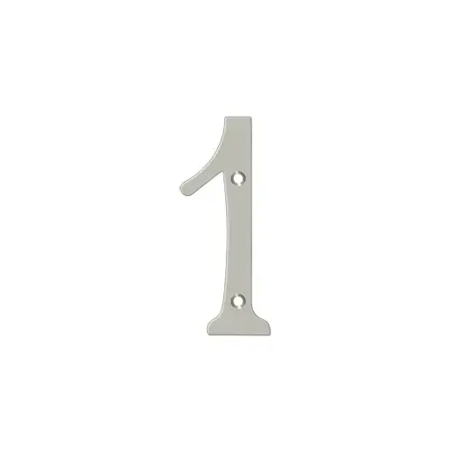 6" Height Residential House Number Number 1 Satin Nickel