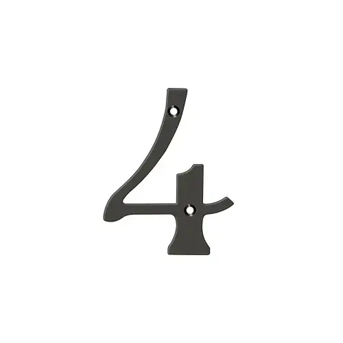 6" Height Residential House Number Number 4 Oil Rubbed Bronze