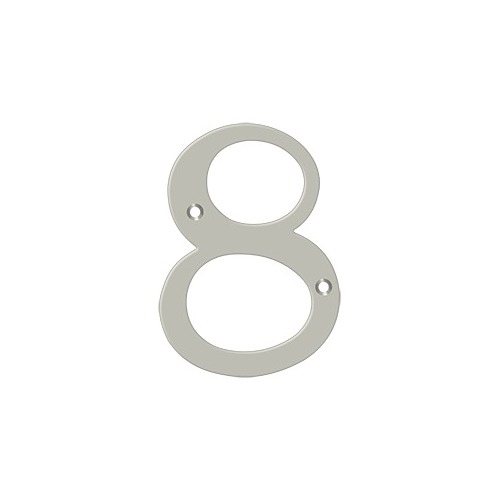 6" Height Residential House Number Number 8 Satin Nickel