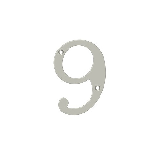 6" Height Residential House Number Number 9 Satin Nickel