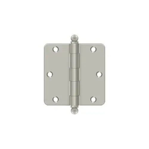 3-1/2" x 3-1/2" x 1/4" Radius Hinge, w/ Ball Tips in Brushed Nickel Pair