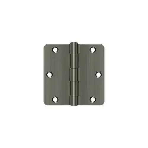 3-1/2" x 3-1/2" x 1/4" Radius Hinge, Residential Thickness in Antique Nicke - 2 per pack x50 packs