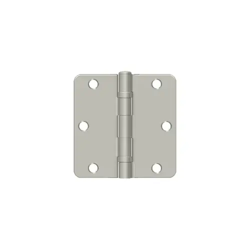 3-1/2" x 3-1/2" x 1/4" Radius Hinge, Ball Bearing in Brushed Nickel Pair