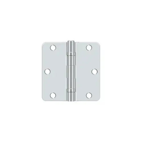 3-1/2" x 3-1/2" x 1/4" Radius Hinge, Ball Bearing in Polished Chrome Pair