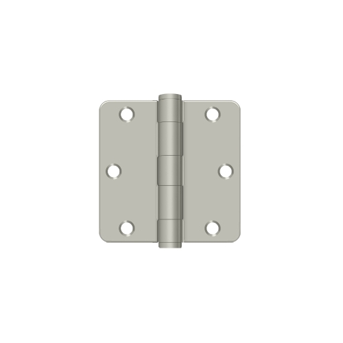 3-1/2" x 3-1/2" x 1/4" Radius Hinge, HD in Brushed Nickel Pair