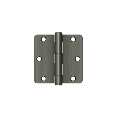 3-1/2" x 3-1/2" x 1/4" Radius Hinge, HD in Antique Nickel Pair