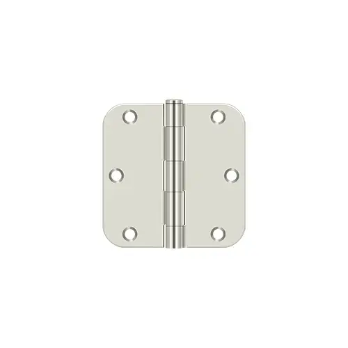 Deltana S35R514 3-1/2" x 3-1/2" x 5/8" Radius Hinge, Residential Thickness in Polished Nickel Pair