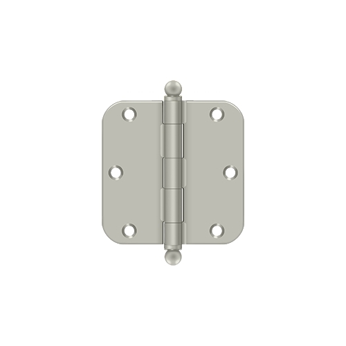 3-1/2" x 3-1/2" x 5/8" Radius Hinge, w/ Ball Tips in Brushed Nickel Pair