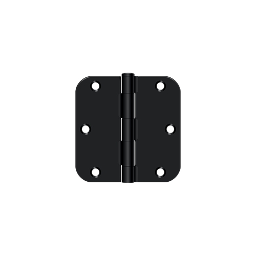 3-1/2" x 3-1/2" x 5/8" Radius Hinge, Residential Thickness in Paint Black Pair