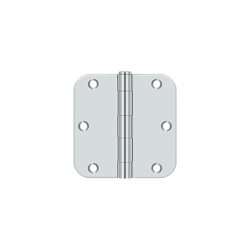 3-1/2" x 3-1/2" x 5/8" Radius Hinge, Residential Thickness in Polished Chrome Pair