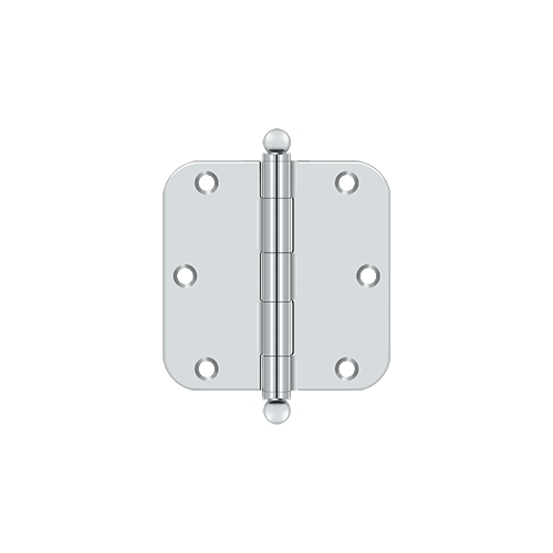 3-1/2" x 3-1/2" x 5/8" Radius Hinge, w/ Ball Tips in Polished Chrom - 2 per pack x10 packs Bright Chrome