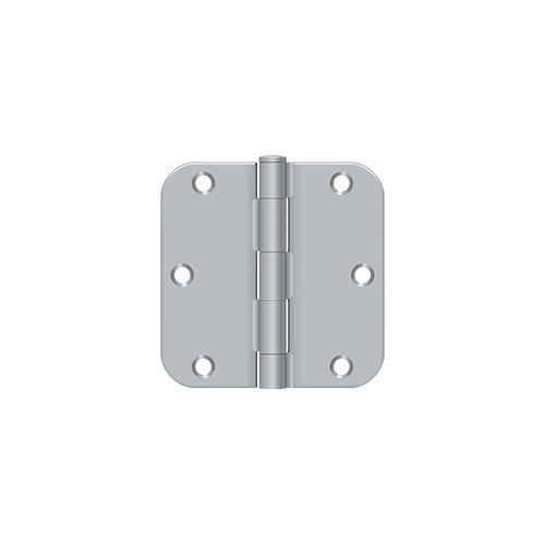 3-1/2" Height x 5/8" Radius Plain Bearing Mortise Door Hinge Radius Corner Brushed Chrome Pair