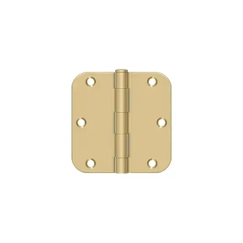 Deltana S35R54 3-1/2" x 3-1/2" x 5/8" Radius Hinge, Residential Thickness in Brushed Brass