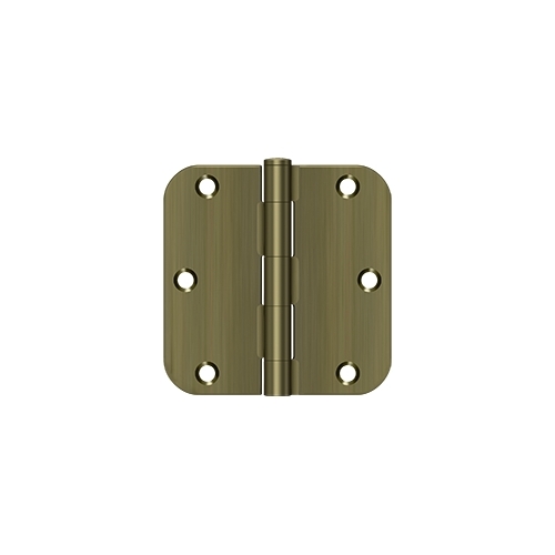 3-1/2" x 3-1/2" x 5/8" Radius Hinge, Residential Thickness in Antique Bras - 2 per pack x50 packs