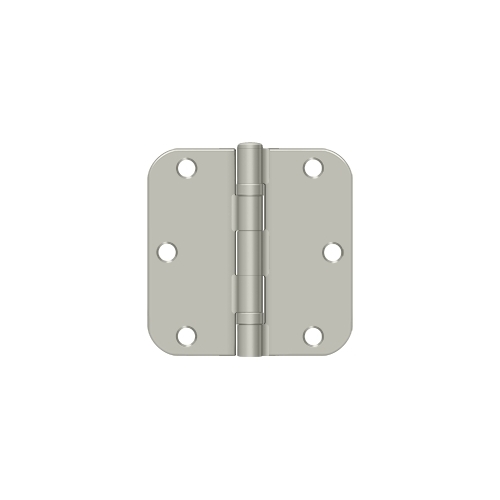 3-1/2" x 3-1/2" x 5/8" Radius Hinge, Ball Bearing in Brushed Nickel Pair