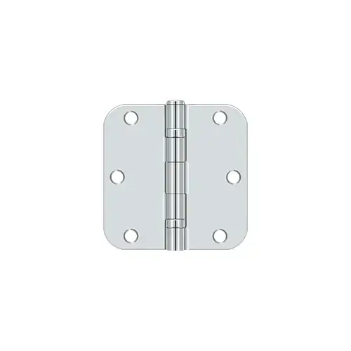 3-1/2" x 3-1/2" x 5/8" Radius Hinge, Ball Bearing in Polished Chrome Pair