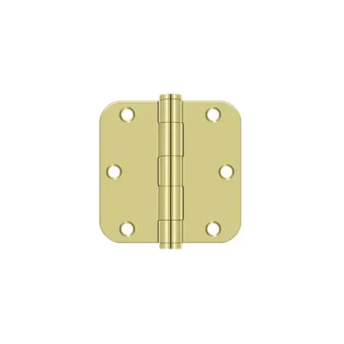 3-1/2" x 3-1/2" x 5/8" Radius Hinge, HD in Polished Brass Pair