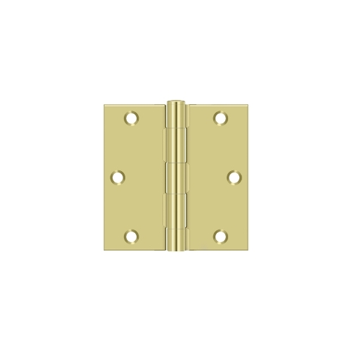 3-1/2" x 3-1/2" Square Hinge in Polished Bras - 2 per pack x10 packs