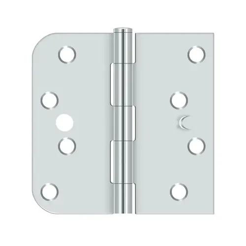 Plain Bearing Mortise SQ Hinge Left Handed W/Security Option Chrome 5/8" Radius Pair