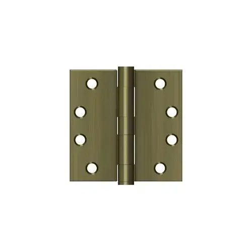 4" x 4" Square Hinge, HD in Antique Brass Pair