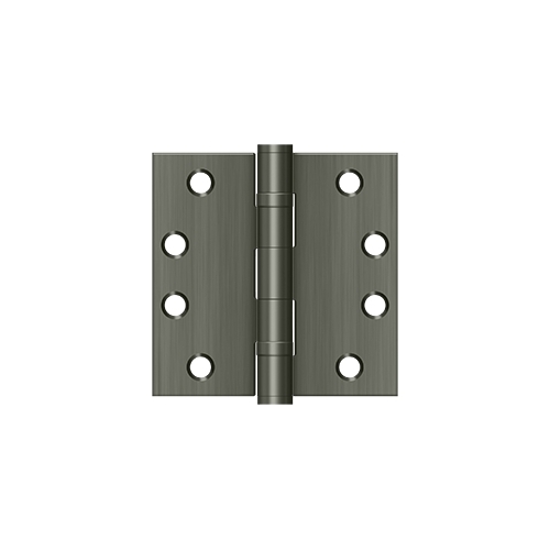 4" Height X 4" Width Commercial Ball Bearing Mortise Hinge Square Corner Antique Nicke - 2 per pack x10 packs