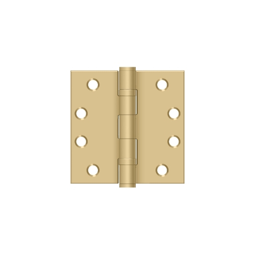 Deltana S44HDBB4 4" Height X 4" Width Commercial Ball Bearing Mortise Hinge Square Corner Brushed Brass Pair