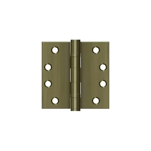 4" Height X 4" Width Commercial Ball Bearing Mortise Hinge Square Corner Antique Bras - 2 per pack x10 packs