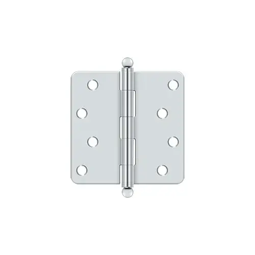 4" x 4" x 1/4" Radius Hinge, w/ Ball Tips in Polished Chrom - 2 per pack x10 packs