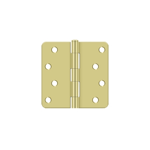 4" x 4" x 1/4" Radius Hinge, Residential in Polished Bras - 2 per pack x50 packs