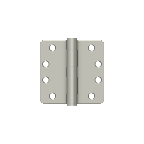 4" x 4" x 1/4" Radius Hinge, HD in Brushed Nickel Pair