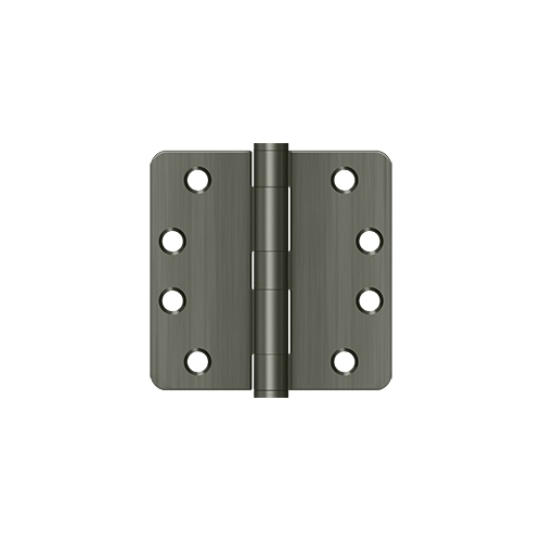 4" x 4" x 1/4" Radius Hinge, HD in Antique Nickel Pair