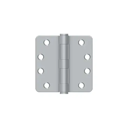 4" x 4" x 1/4" Radius Hinge, HD in Brushed Chrome Pair